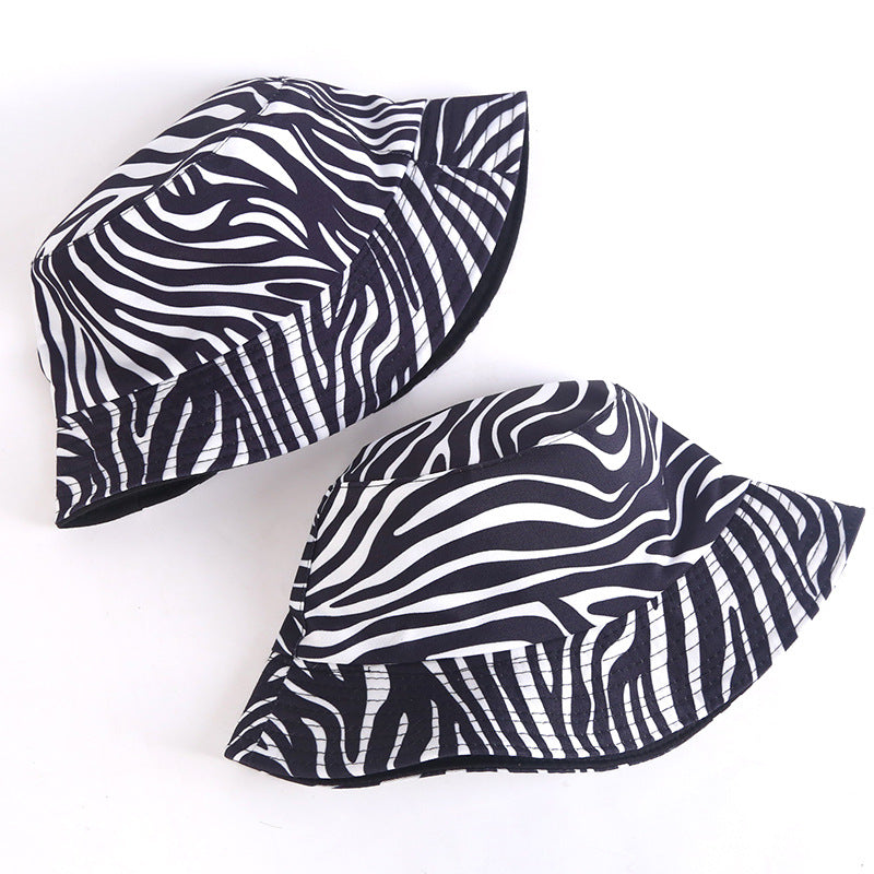 Wholesale Polyester Cotton Double Sided Zebra Print Bucket Hat